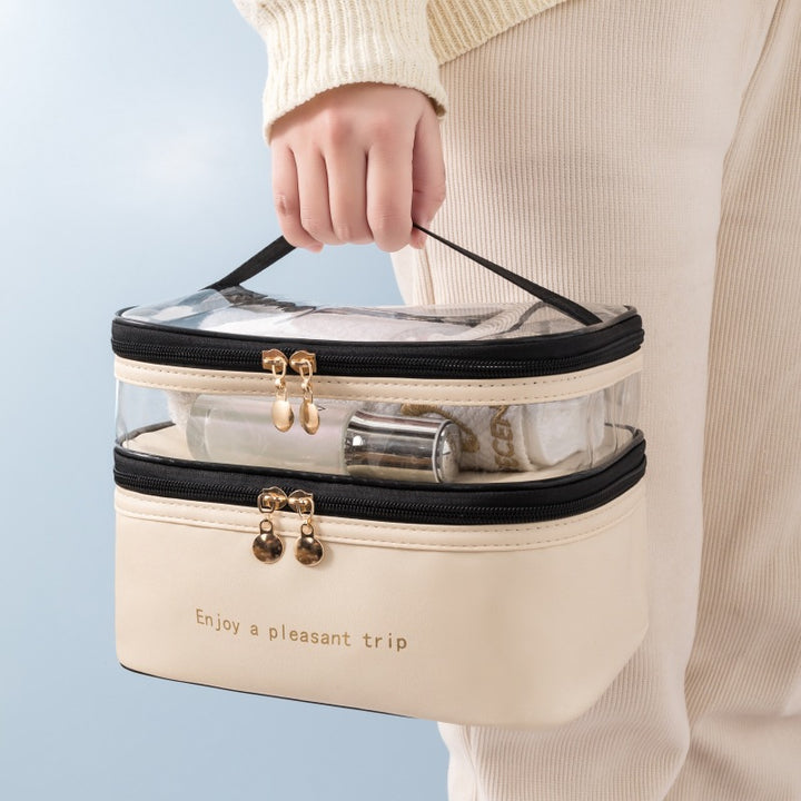 Transparent Dual-Layer Cosmetic Organizer Bowlift