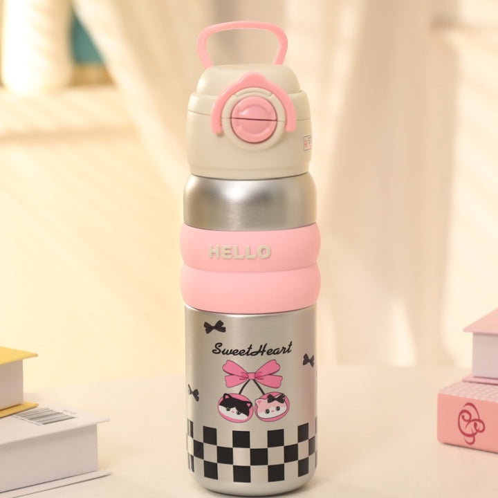 Creative water bottle with leak-proof lid Bowlift