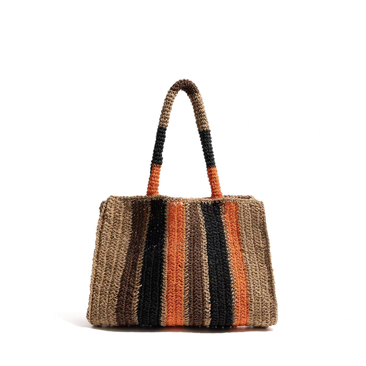 Handwoven shopping bag with modern stripes Bowlift