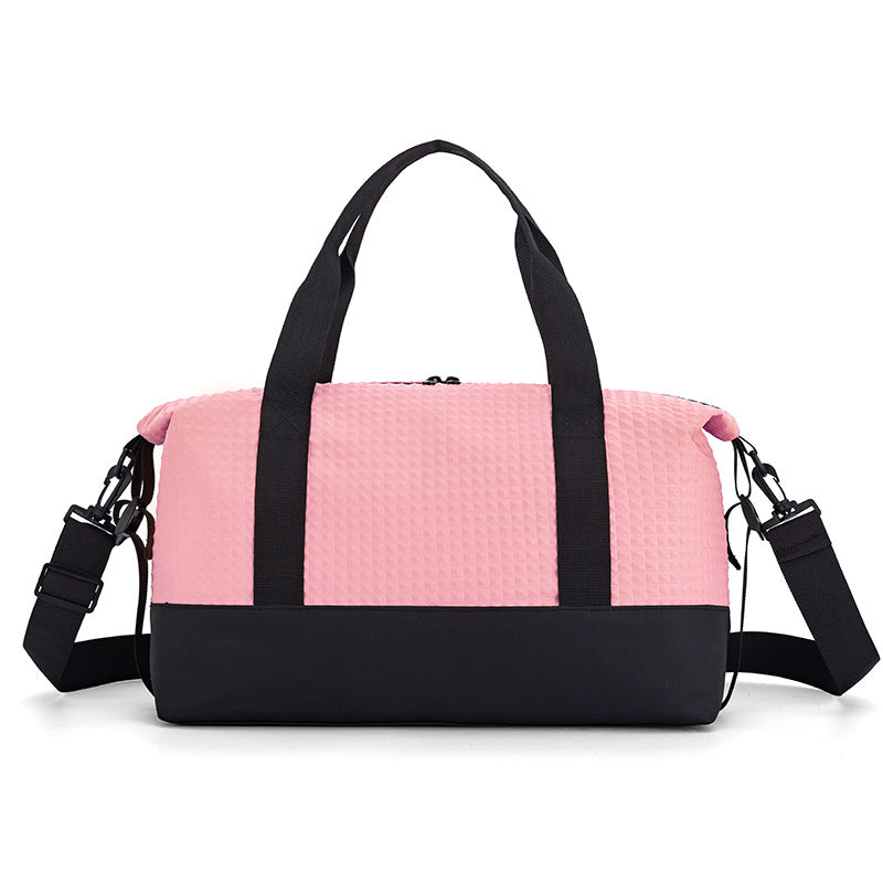 Textured Fabric Travel Duffle Bag Bowlift