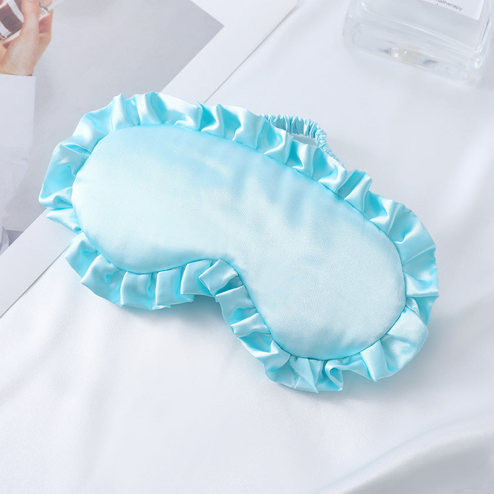 Women's nan satin-gloss eye mask with ergonomic contour, frilled ruffle edge, and gentle padding Bowlift