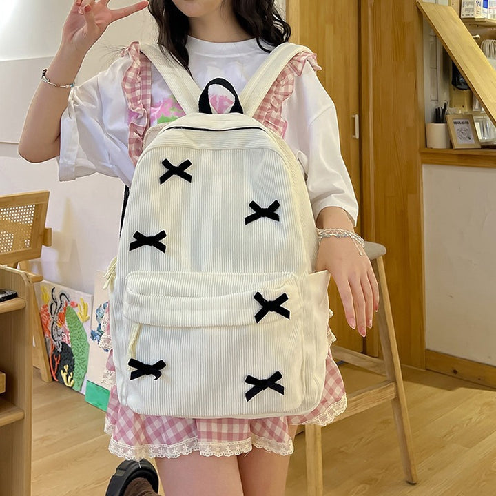 Backpack with Playful Ribbon Design Bowlift