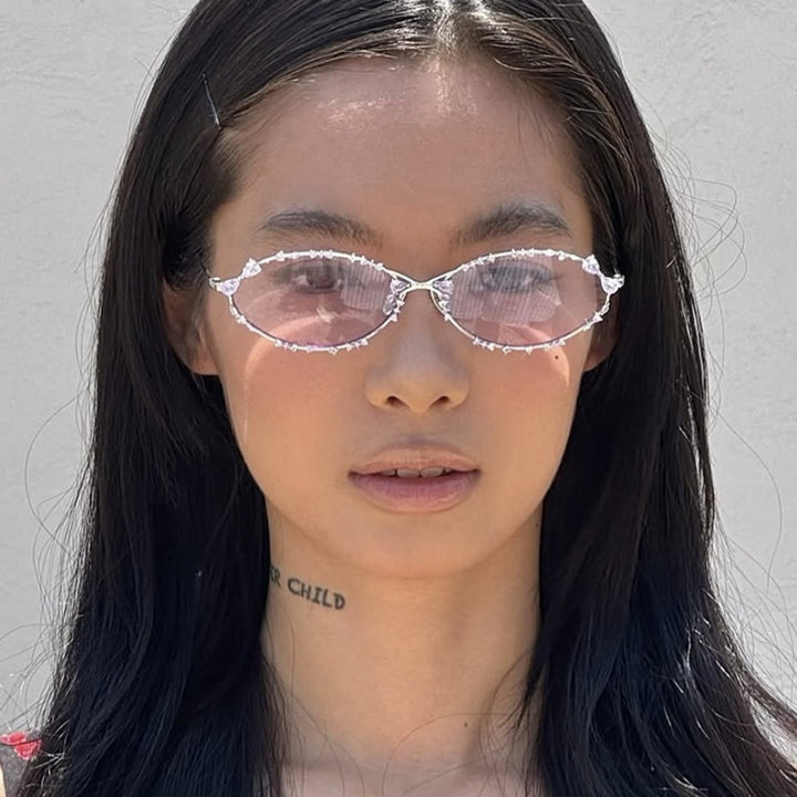 Women's exclusive sunglasses with sparkling rhinestone embellishment and elegant metal frame Bowlift