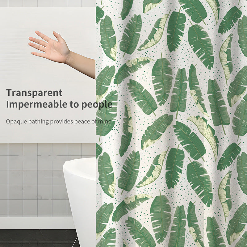 Leaf Print Shower Curtain Bowlift