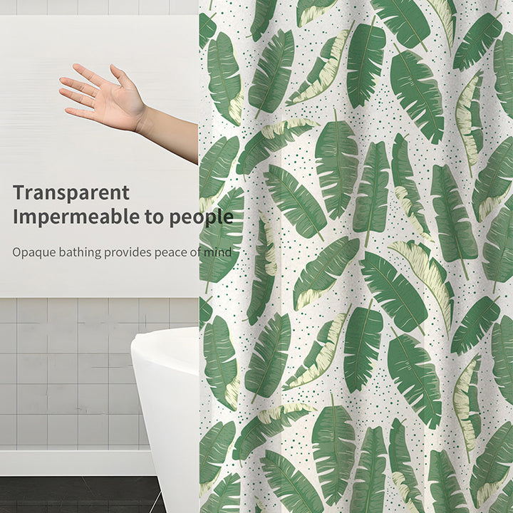 Leaf Print Shower Curtain Bowlift
