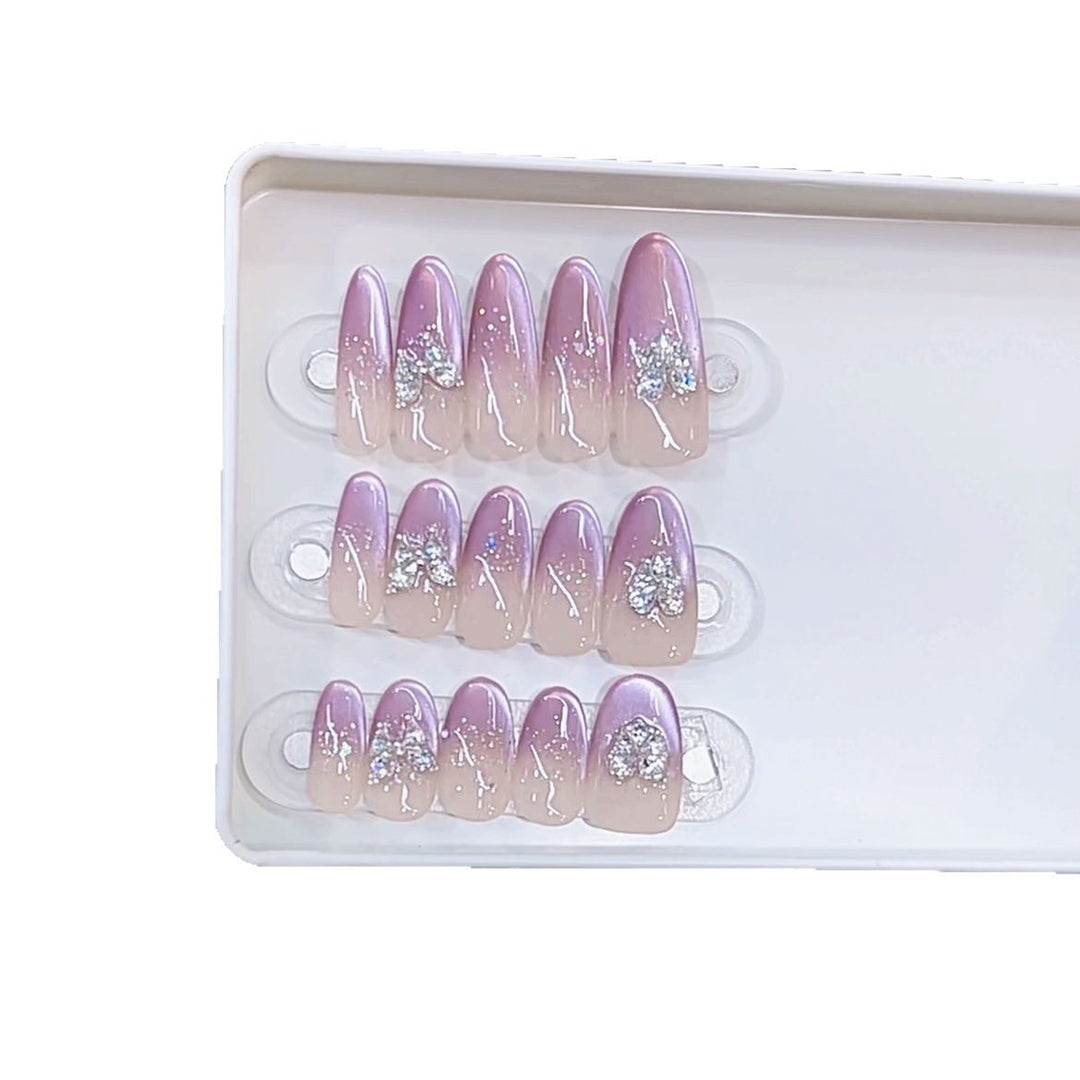 Ombre Glitter Press-On Nail Set Bowlift