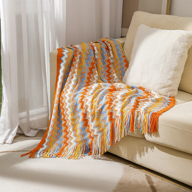 Zigzag Weave Throw Blanket Bowlift