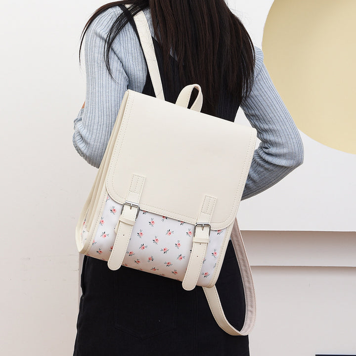 Floral Print Structured Backpack Bowlift
