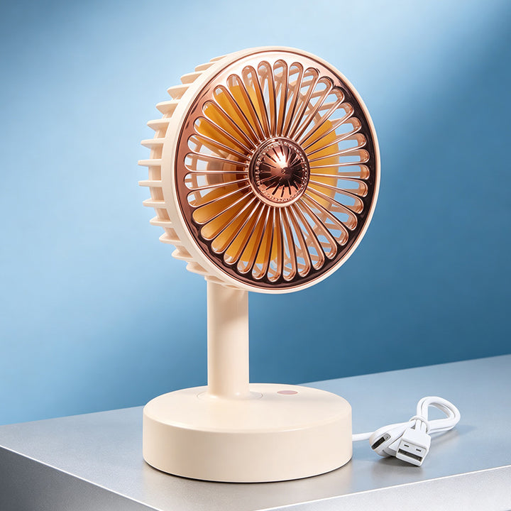 Ladies portable table fan with USB connection and digital speed display Bowlift