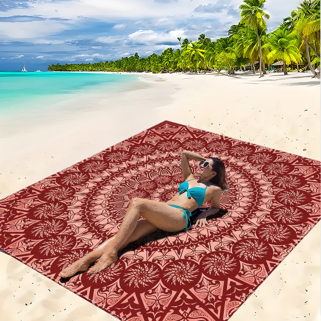 Mandala Design Beach Mat Bowlift