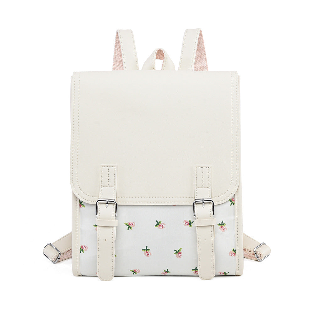 Floral Print Structured Backpack Bowlift