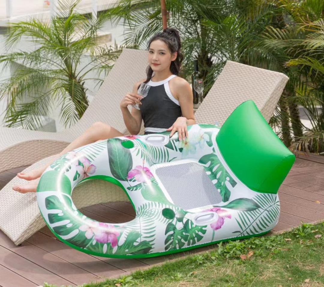 Women's Inflatable Comfort Pool Lounger with View Window Bowlift