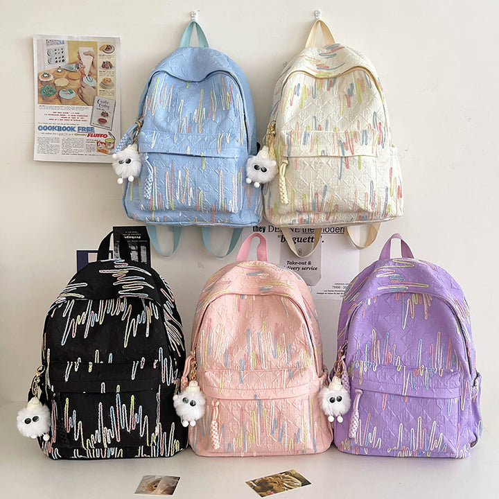 Patterned Backpack with Additional Compartments Bowlift
