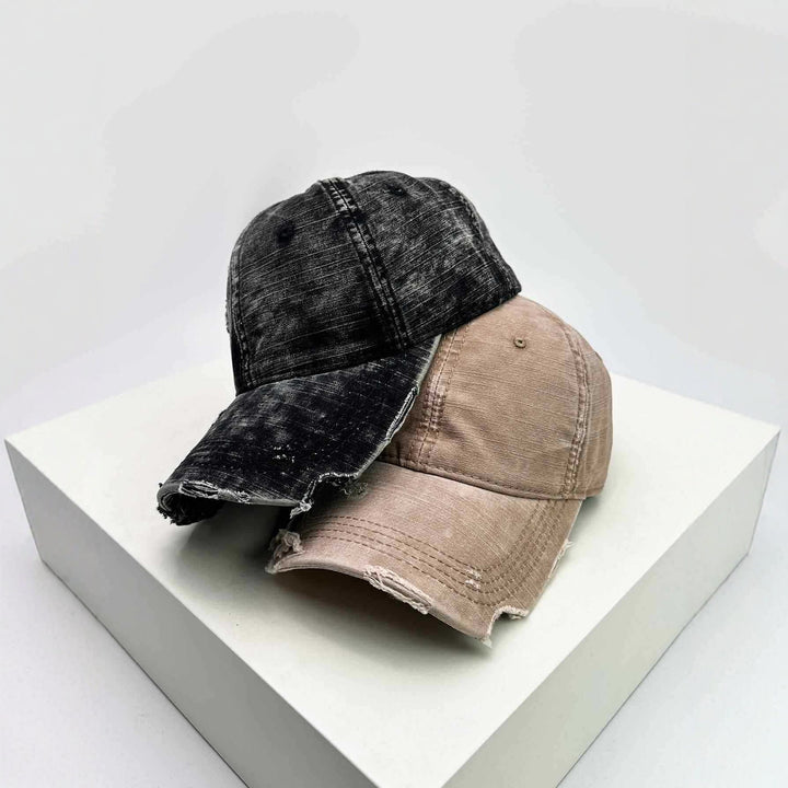 Men's Distressed Denim Baseball Hat Bowlift