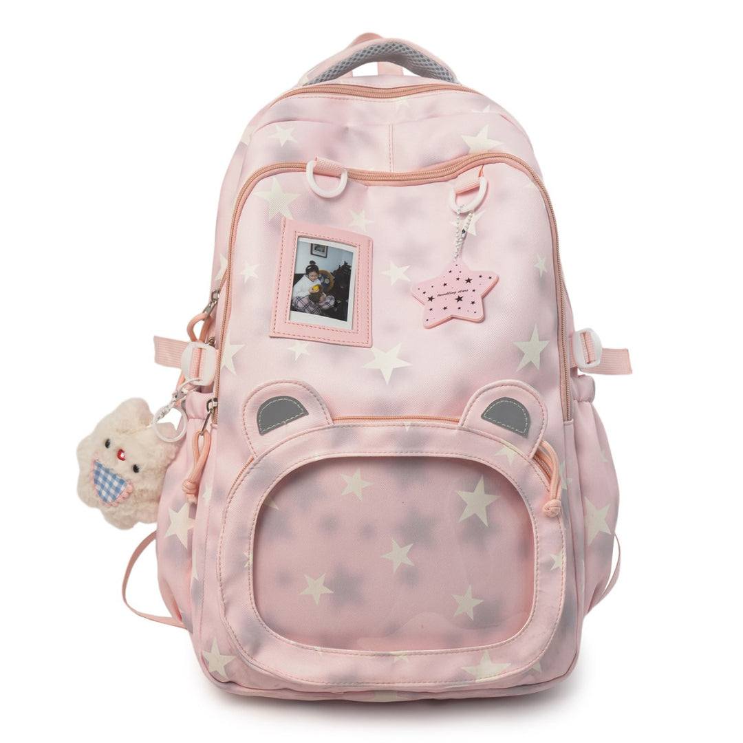Children's Starry-Themed Plush Ear Backpack Bowlift