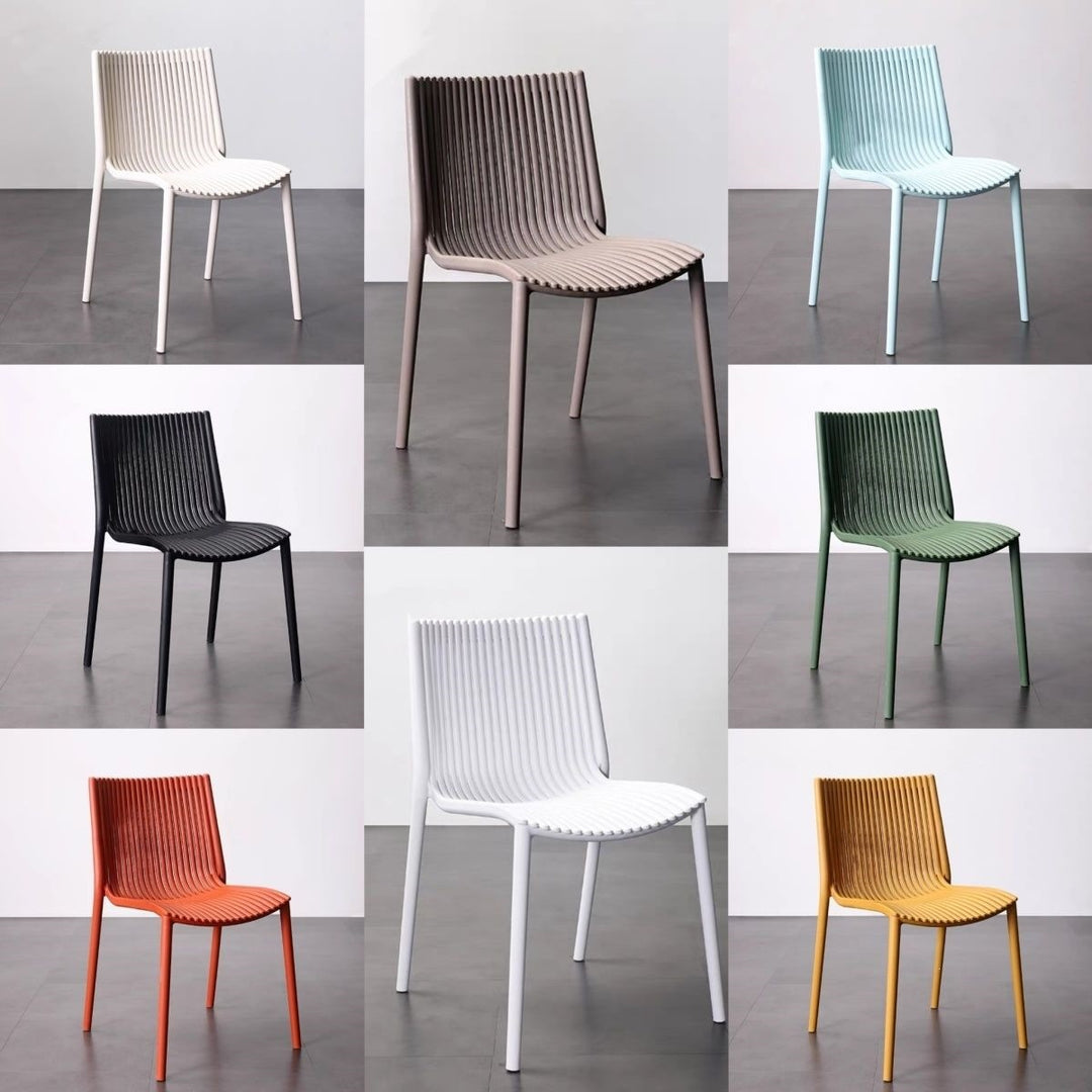 Contemporary Slatted Dining Chair Bowlift