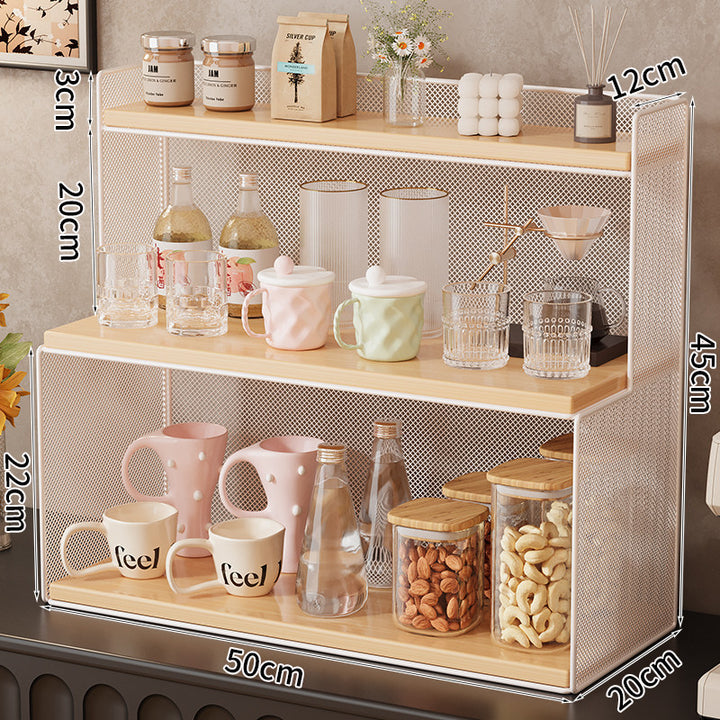 Three-Tiered Metal Kitchen Storage Rack Bowlift