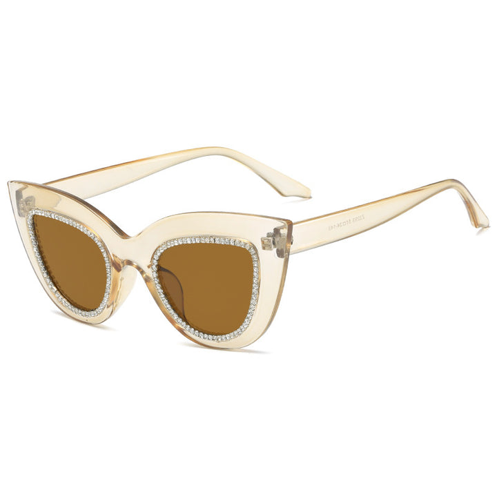 Ladies Cat-Eye Sunglasses with Sparkling Accents Bowlift
