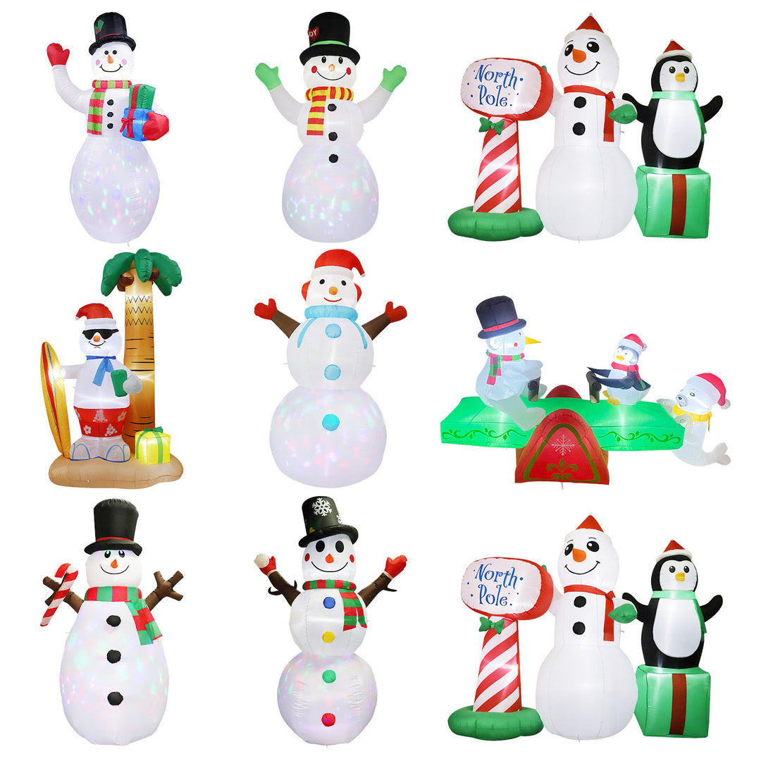 Inflatable Led Yard Santa Riding Polar Bear Outdoor Christmas Decoration With Internal Fan And Anchor Stakes