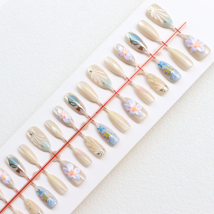 Artistic Floral Nail Design Bowlift