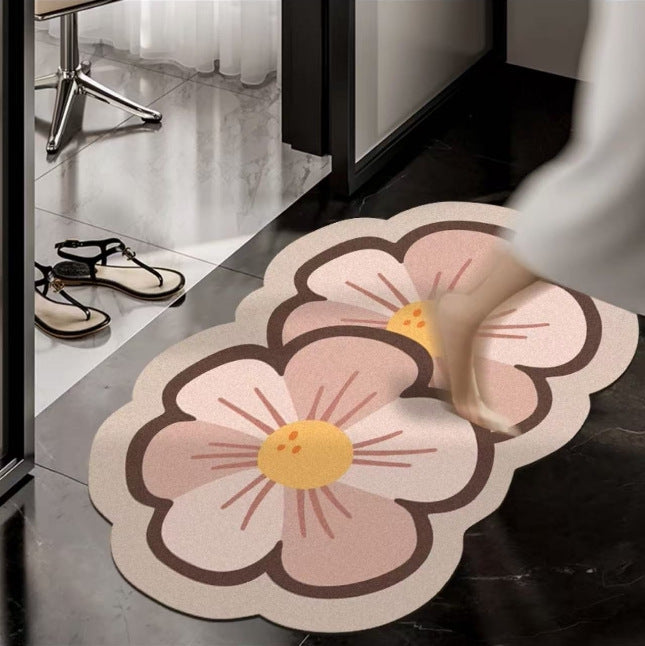 Floral Design Bathroom Rug Bowlift
