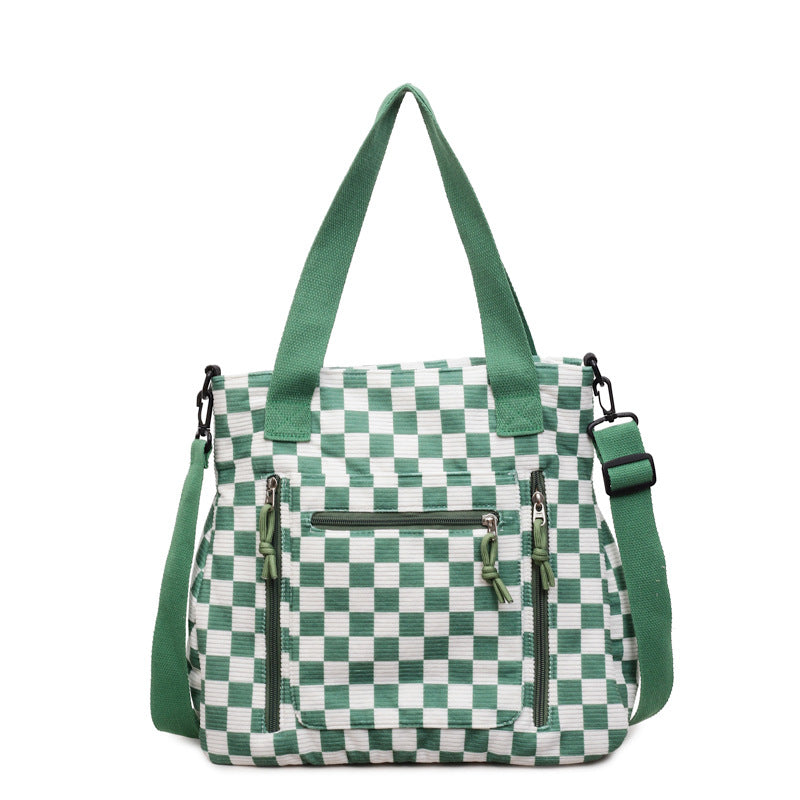 Versatile Checkered Tote Bag Bowlift