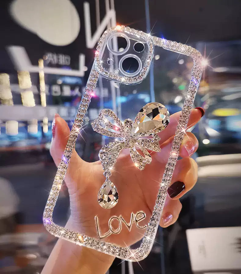 BowLift | Sparkle Shell Diamond Bow iPhone Case
