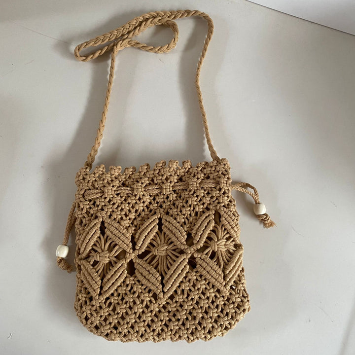 Macrame Crossbody Bag with Detail-Loving Pattern Bowlift