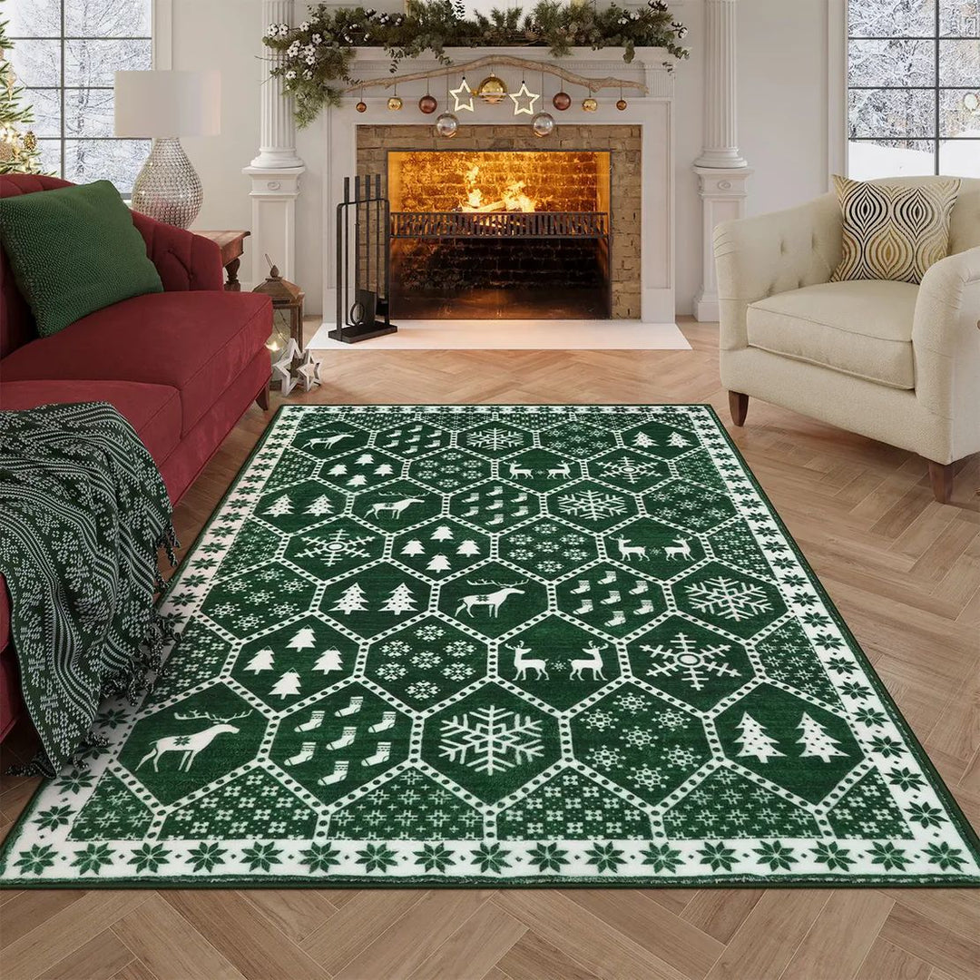 BowLift | Christmas Rug - Crystal Velvet Living Room Bedroom Non-Slip And Stain-Resistant Rug