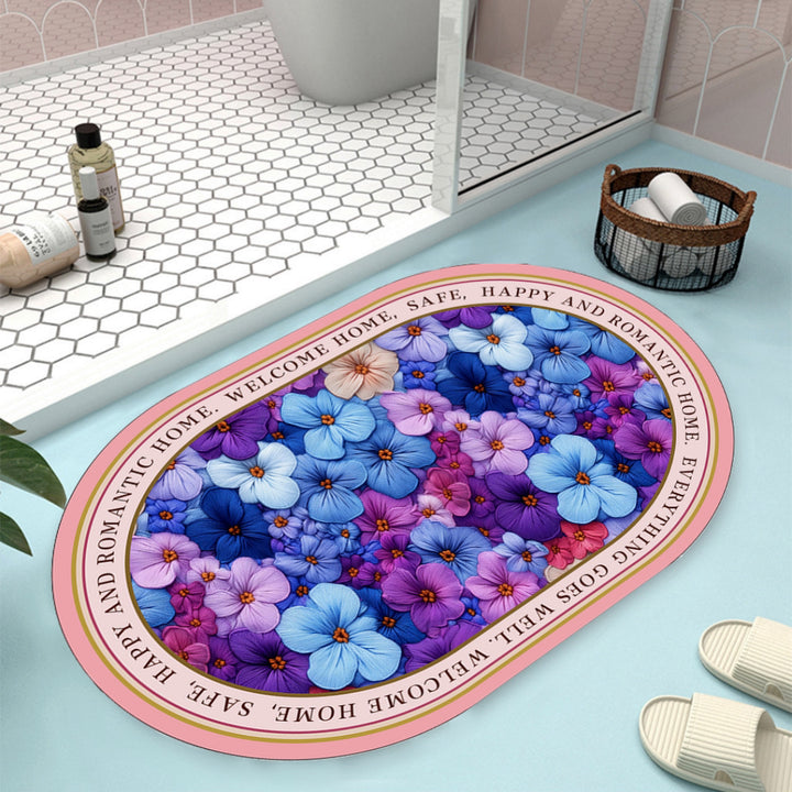 Floral Design Bath Mat Bowlift