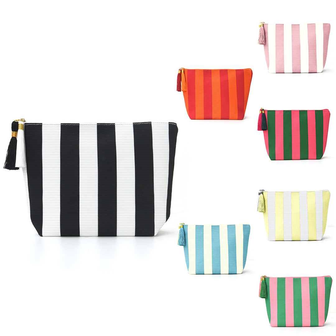 Cosmetic bag with sophisticated stripe pattern Bowlift