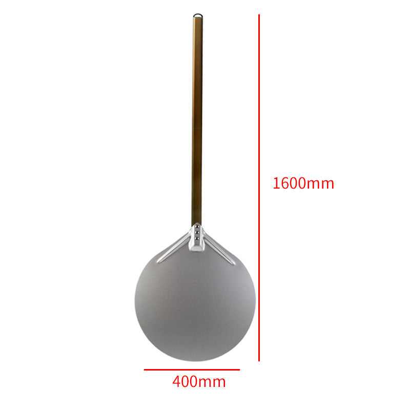 long wooden handled round aluminum pizza peel with reinforced neck Bowlift