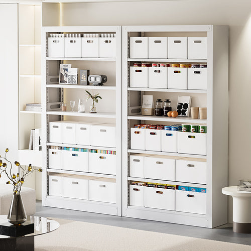 Robust square storage box with removable lid and integrated handle openings