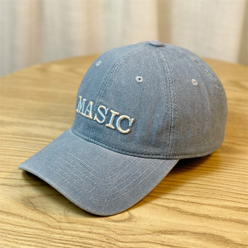 Women's Embroidered Denim Baseball Cap Bowlift