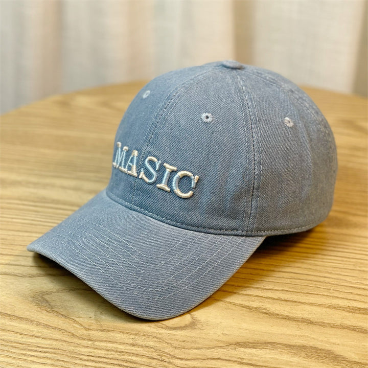 Women's Embroidered Denim Baseball Cap Bowlift