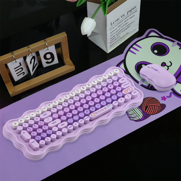 Cute Aesthetic Wireless Keyboard and Mouse Set Bowlift
