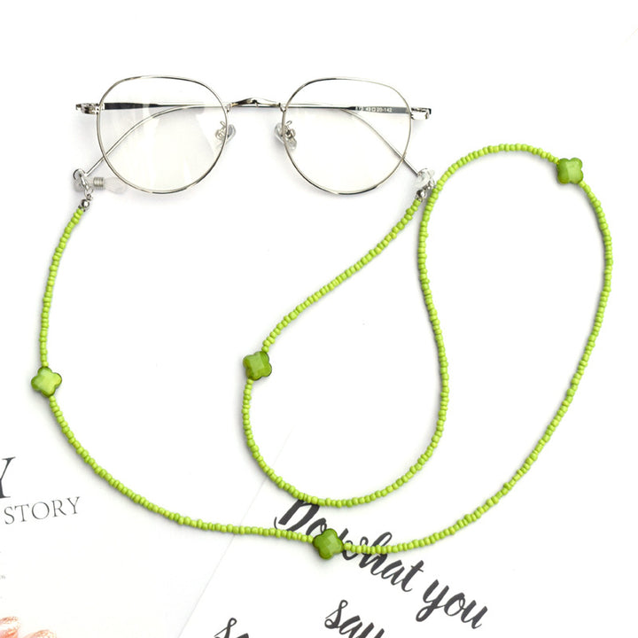 Beaded Eyewear Chain with Flower Accents Bowlift