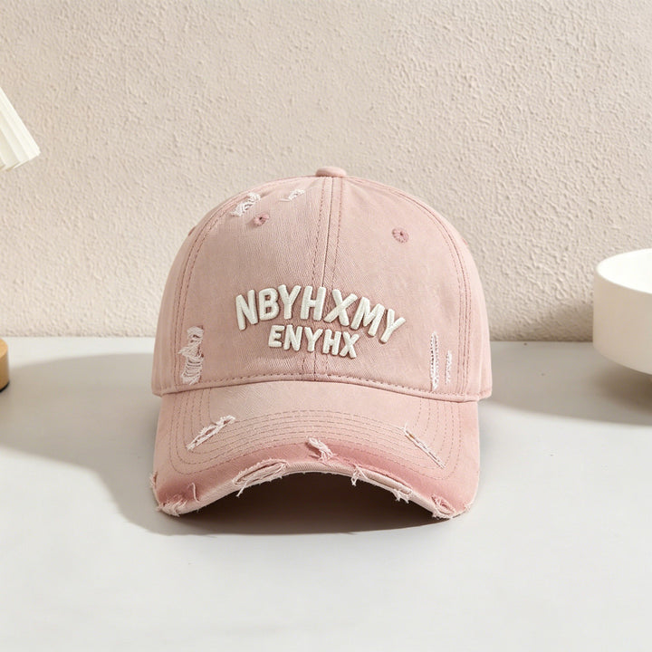 Men's Casual Distressed Textured Baseball Cap Bowlift