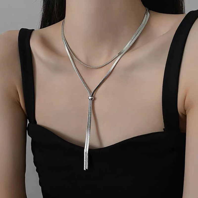 Multilayer Y-necklace made of high-quality metal Bowlift