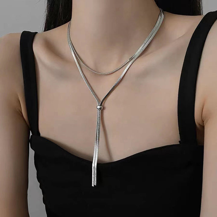Multilayer Y-necklace made of high-quality metal Bowlift