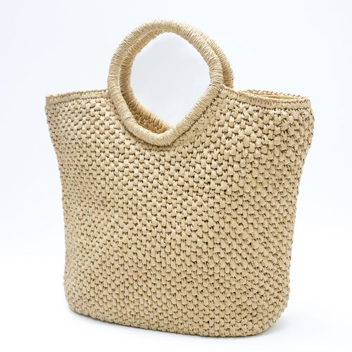 Handmade basket bag with round handles Bowlift