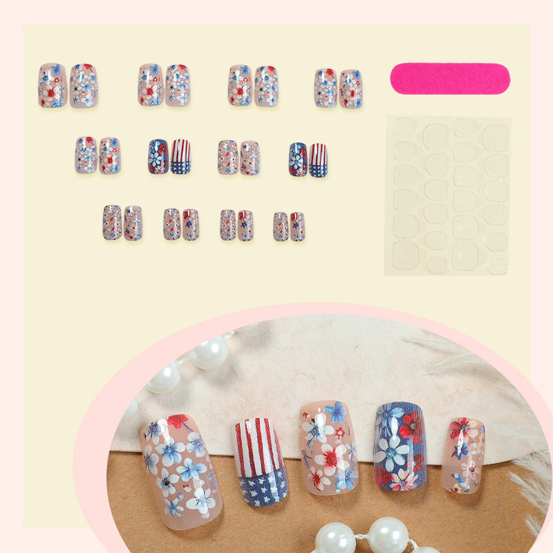 Decorative Floral Press-On Nail Art Set Bowlift 1788496018