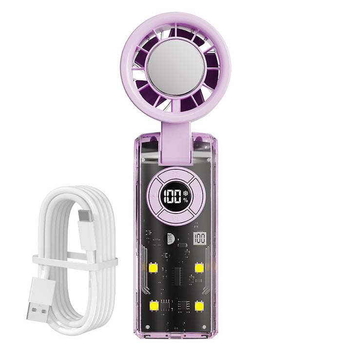 Ladies portable hand fan with integrated power bank Bowlift