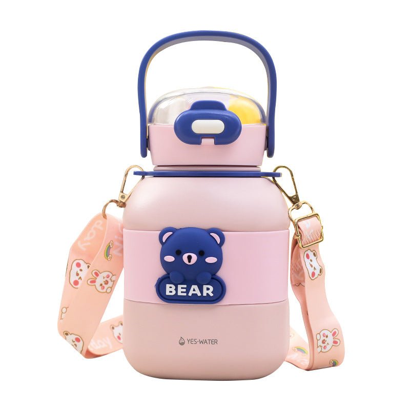 Creative water bottle with carrying strap Bowlift