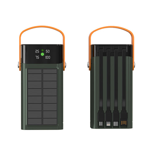 Portable solar power bank with integrated charging station and LED display Bowlift