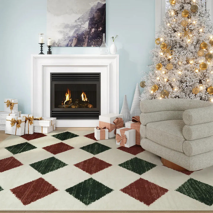 BowLift | Christmas Rug - Crystal Velvet Living Room Bedroom Non-Slip And Stain-Resistant Rug