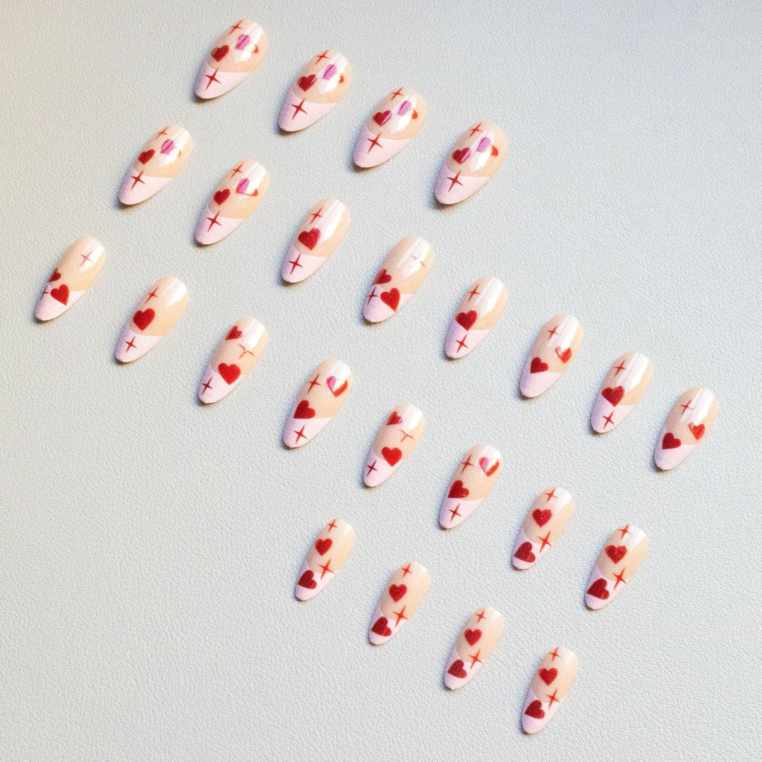Heart-Themed Acrylic Nail Art Kit