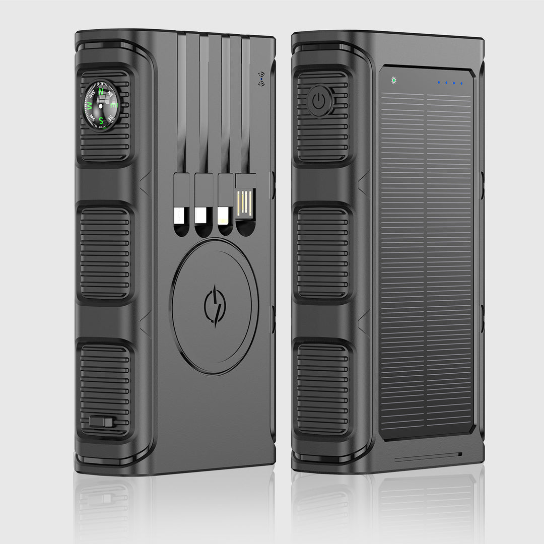 Solar Powerbank with Integrated Compass and Multiple Charging Ports Bowlift