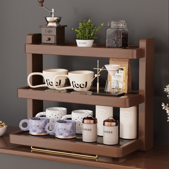 Wooden Tiered Storage Shelf Bowlift
