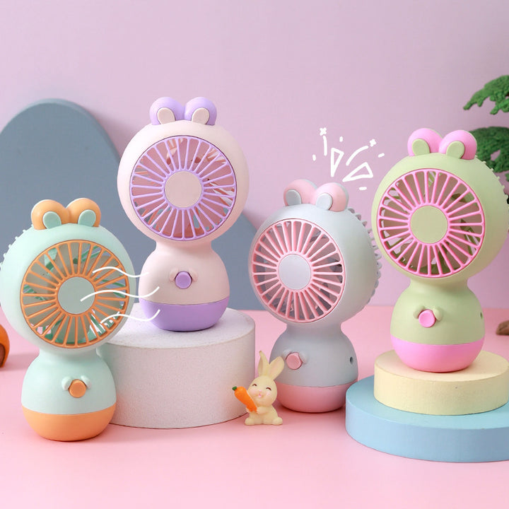 Unisex compact USB table fan with adjustable tilt head, safe protective grille and cute ear design Bowlift